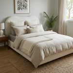 CLOUD Queen Size Divan Bed Frame-White Fleece - Image 2