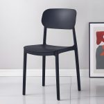 GROF Designer Stackable Plastic Chair-Black