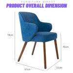 JOANE 4 Seater Round Dining Set-Blue - Image 2