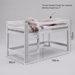 NANCY Solid Wood Mid Sleeper Bed-White - Image 9