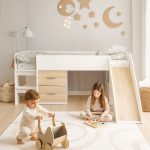 TOBBY Mid Sleeper Bed With Slide-White - Image 2