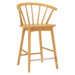 CAREN Solid Wood Bar Chair-Natural