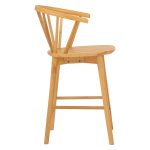 CAREN Solid Wood Bar Chair-Natural - Image 4