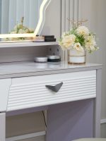 A08 LED Mirror Dressing Table Set-Purple - Image 5