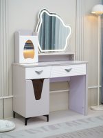 A08 LED Mirror Dressing Table Set-Purple - Image 4