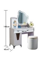 A08 LED Mirror Dressing Table Set-Purple - Image 3