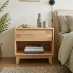 Moku Home ANNAKA Full Solid Wood Bedside Table-Natural