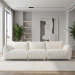 CLEO 3 Seater Sofa-White Fleece