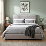 LINER Queen Size Divan Bed Frame-Grey
