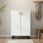 LUKE 2 Door Shoe Storage Cabinet-White