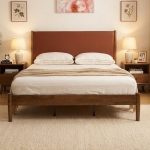 OKAWA Queen Size Solid Wood Bed-Walnut