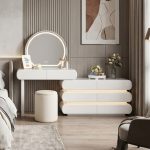 OLIVIA 8 Drawers Dressing Table Set-White