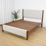 TAMURA Queen Size Solid Wood Bed-Walnut - Image 3