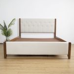 TAMURA Queen Size Solid Wood Bed-Walnut - Image 4