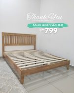KAIZU Queen Size Wooden Bed Frame-Natural - Image 14