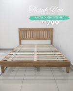 KAIZU Queen Size Wooden Bed Frame-Natural - Image 15