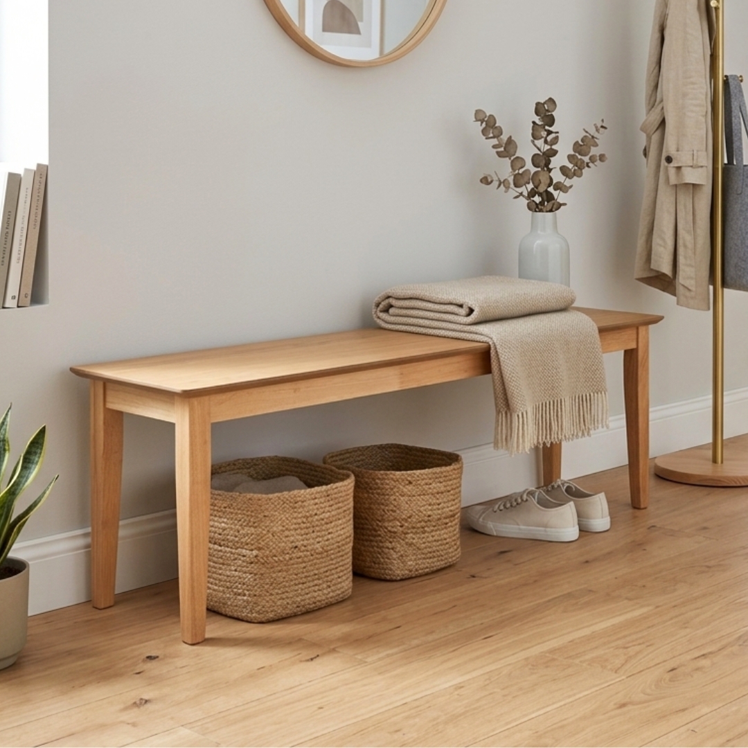 244013 MAIN LEONA 140CM Bench Chair-Natural - Image 1