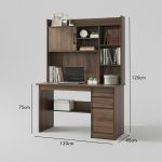 ALBION 120cm Study Desk With Hutch-Walnut - Image 3