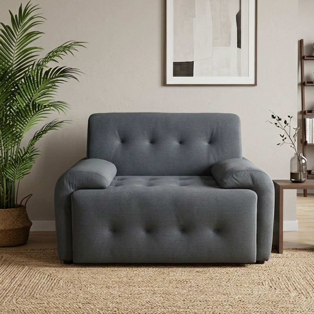 BORIS 1S 26 MAIN BORIS 1 Seater Pet Friendly Sofa-Pebble - Image 1