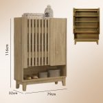 CARLOS 2 Door Shoe Cabinet-Oak - Image 3