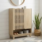 CARLOS 2 Door Shoe Cabinet-Oak - Image 2