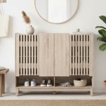 CARLOS 4 Door Shoe Cabinet-Oak