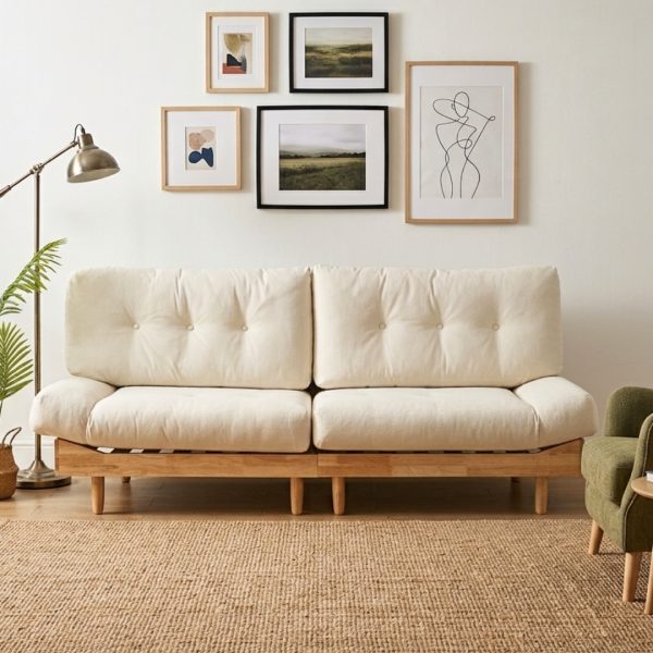 CLOUDY 3 Seater Easy Clean Sofa-Beige