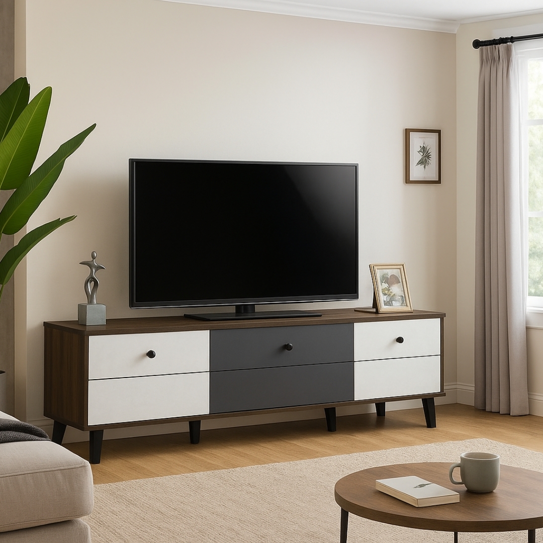 DUNDEE TV MAIN DUNDEE 150cm TV Cabinet-Walnut - Image 1