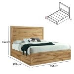 KALMAL Queen Size Bed Frame-Wotan Oak - Image 4