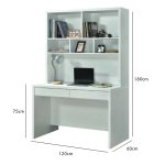 MONROE Study Desk With Hutch-White - Image 4