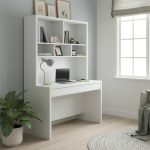 MONROE Study Desk With Hutch-White - Image 2