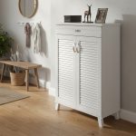 PERUSI 2 Louver Door Shoe Cabinet-White - Image 2