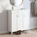 PERUSI 3 Louver Door Shoe Cabinet-White