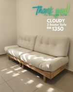 CLOUDY 3 Seater Easy Clean Sofa-Beige - Image 16