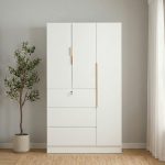 VIDA 3 Door 3 Drawers Soft Closing Wardrobe-White