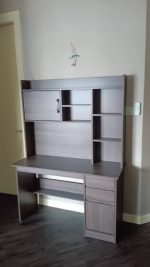 ALBION 120cm Study Desk With Hutch-Walnut - Image 4