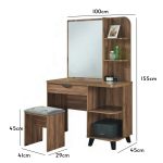 ARCHI Dressing Table Set-Walnut - Image 3