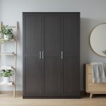 LAURA 120cm 3 Door Wardrobe-Dark Brown