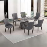 DASHONE 6 Seater Ceramic Top Dining Set-Grey - Image 2
