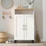 HERON 2 Door Tall Shoe Cabinet-White