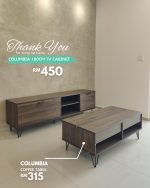 COLUMBIA 110cm Coffee Table-Walnut - Image 2