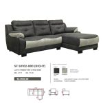 JUSLEEN 3 Seater L Shaped Sofa-Grey - Image 6