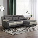 JUSLEEN 3 Seater L Shaped Sofa-Grey - Image 2
