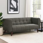 NICHOLAS 3 Seater Sofa With Stool-Grey - Image 4