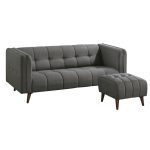 NICHOLAS 3 Seater Sofa With Stool-Grey - Image 2