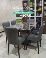 DASHONE 6 Seater Ceramic Top Dining Set-Grey - Image 5