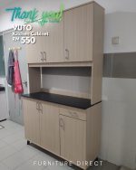VUTO 3 Door Melamine Top High Kitchen Cabinet-2 Colors - Image 11
