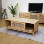 ALESANA 120cm Rattan Door Coffee Table-Oak - Image 4