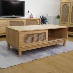 ALESANA 120cm Rattan Door Coffee Table-Oak - Image 3