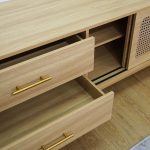 ALESANA 180cm Rattan Door TV Cabinet-Oak - Image 8